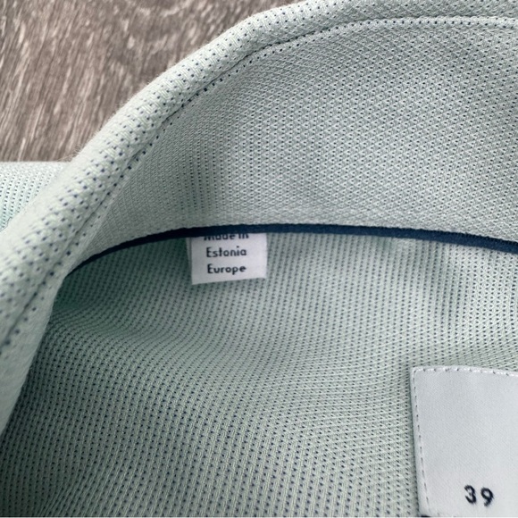 Eton Men’s Green Button-Down Dress Shirt SZ 39/15.5 Complementary Luxury Cotton - Picture 6 of 14